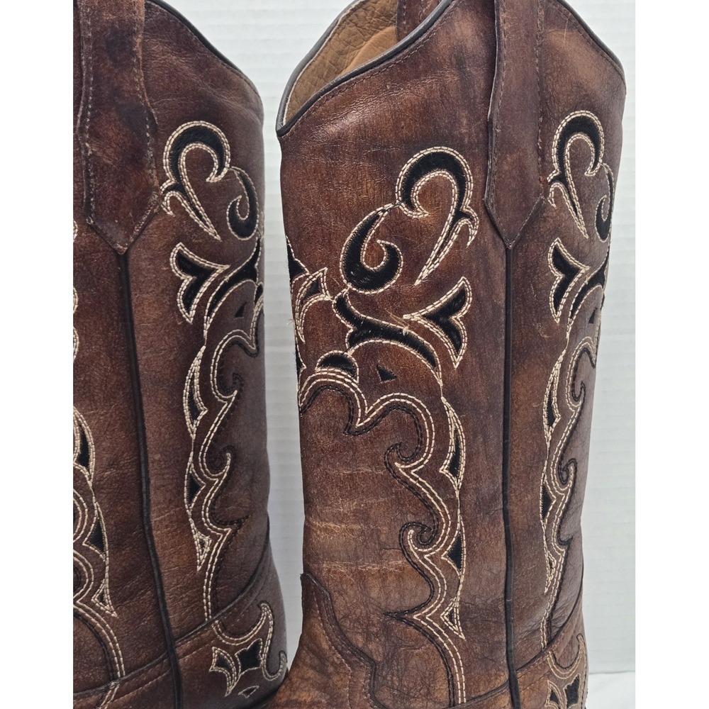 Circle G by Corral Womens Side Embroidery Snip Toe Leather Western Boots L5247 - Picture 5 of 16
